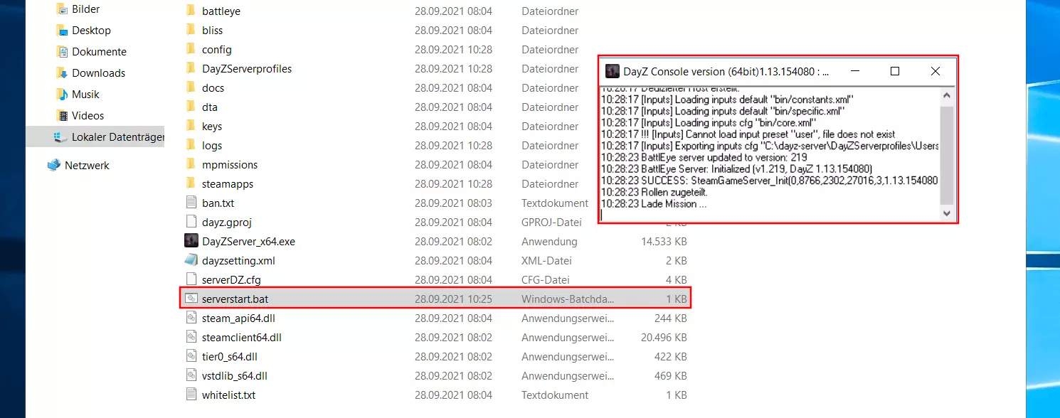 DayZ-Server: Batch-Datei und DayZ Console