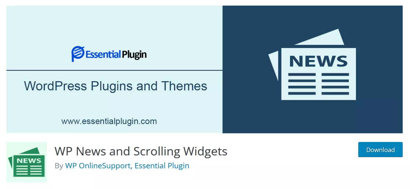 Screenshot des Plugins WP News and Scrolling Widgets