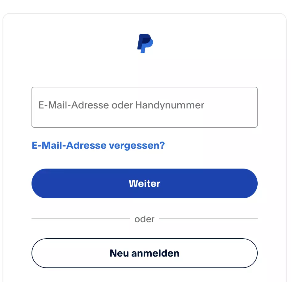 PayPal: Login