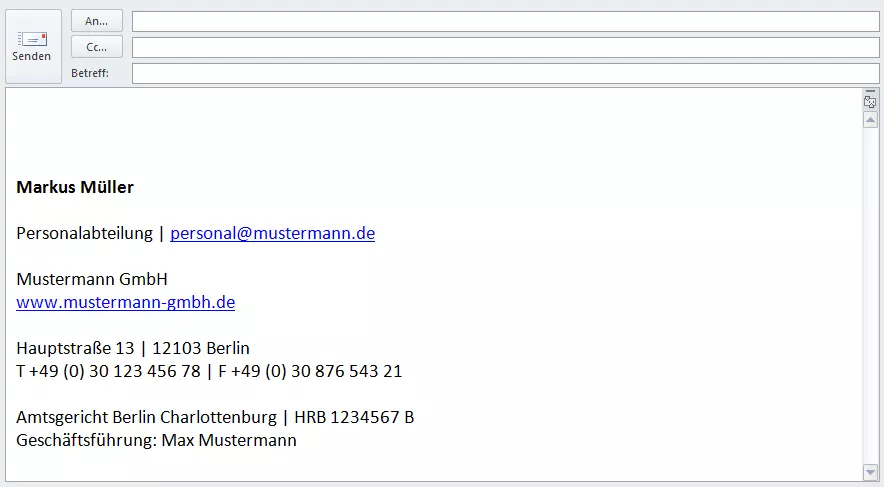 Beispiel für eine E-Mail-Signatur
