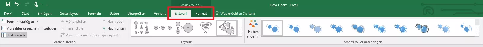 Designeinstellungen für SmartArt in Excel