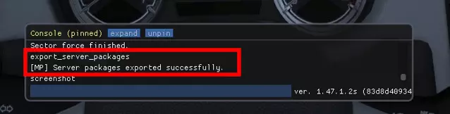 ETS2-Serverdateien via Console exportieren