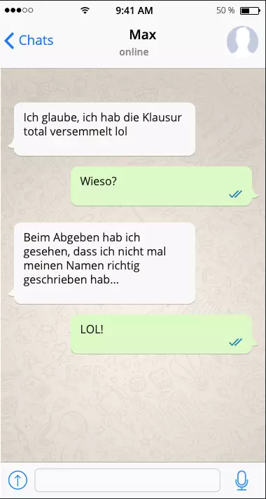 Chat zwischen zwei Freunden