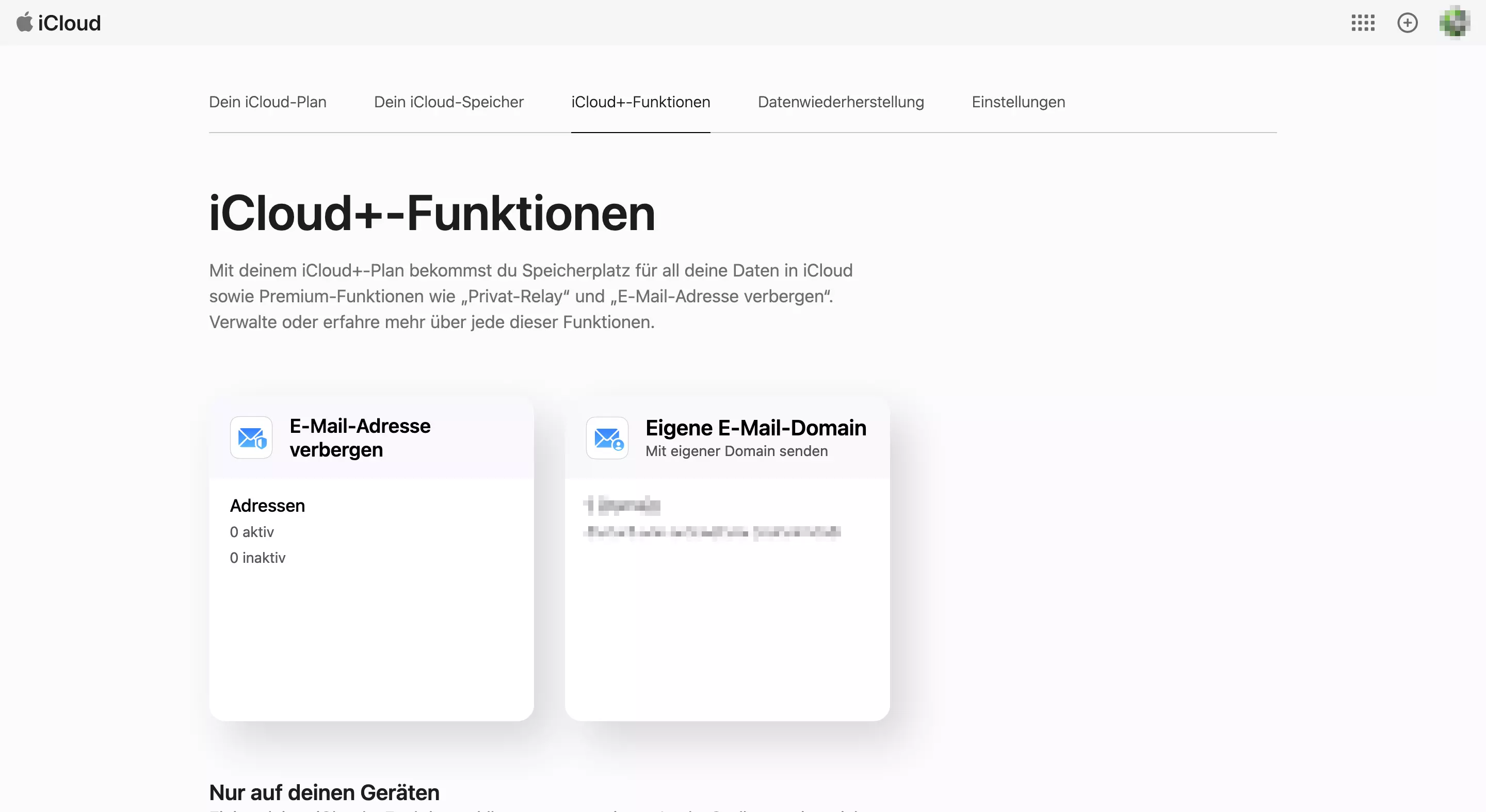 iCloud-Einstellungen