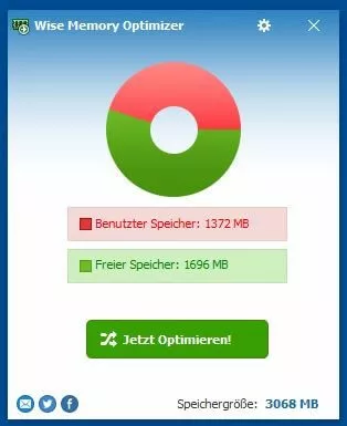 Wise Memory Optimizer: Hauptfenster