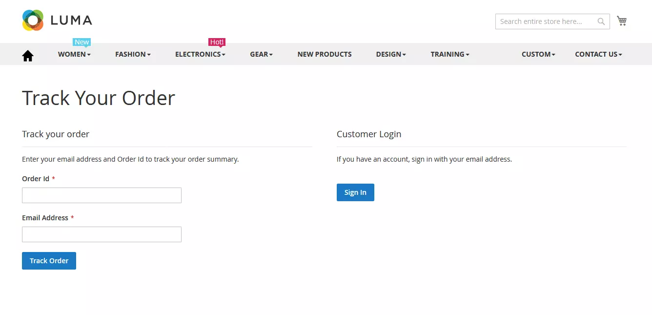 Magento-Modul Order Tracking