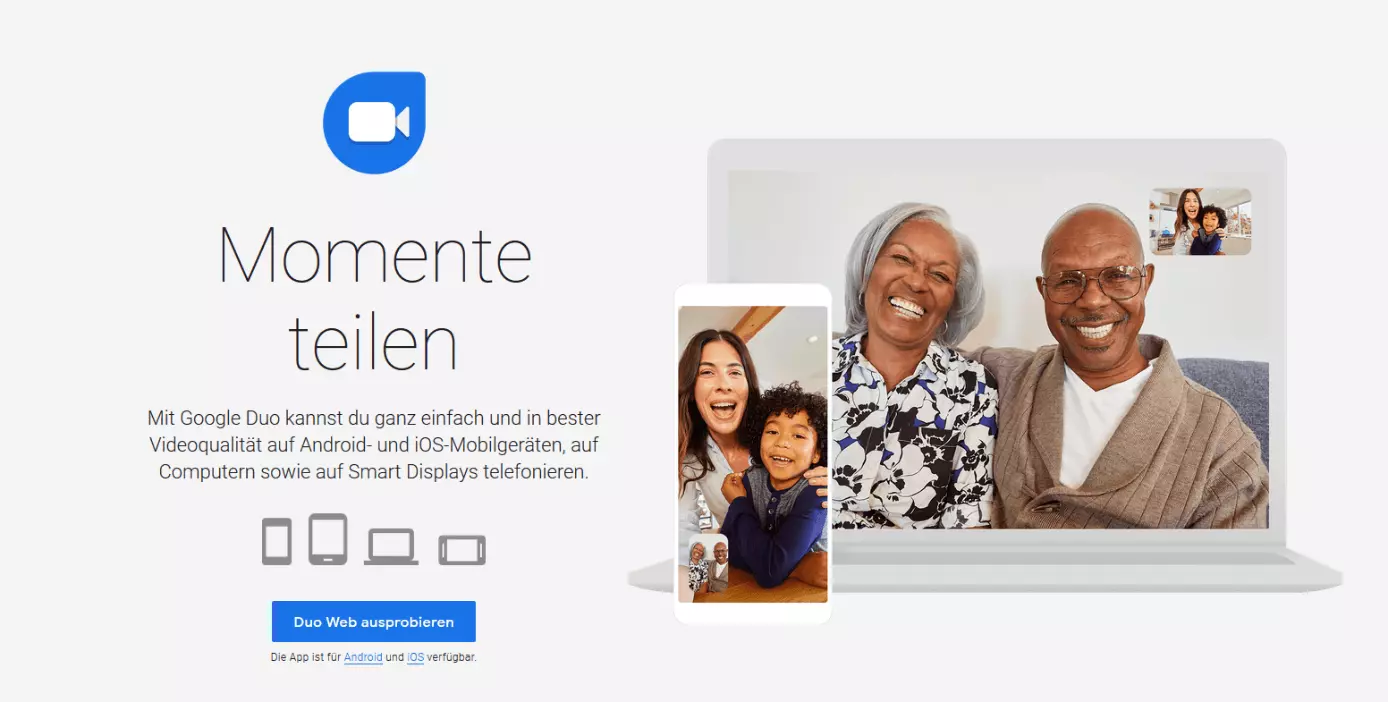 Website von Google Duo