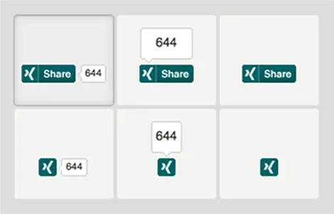 Der Share-on-Xing-Button in verschiedenen Ausführungen