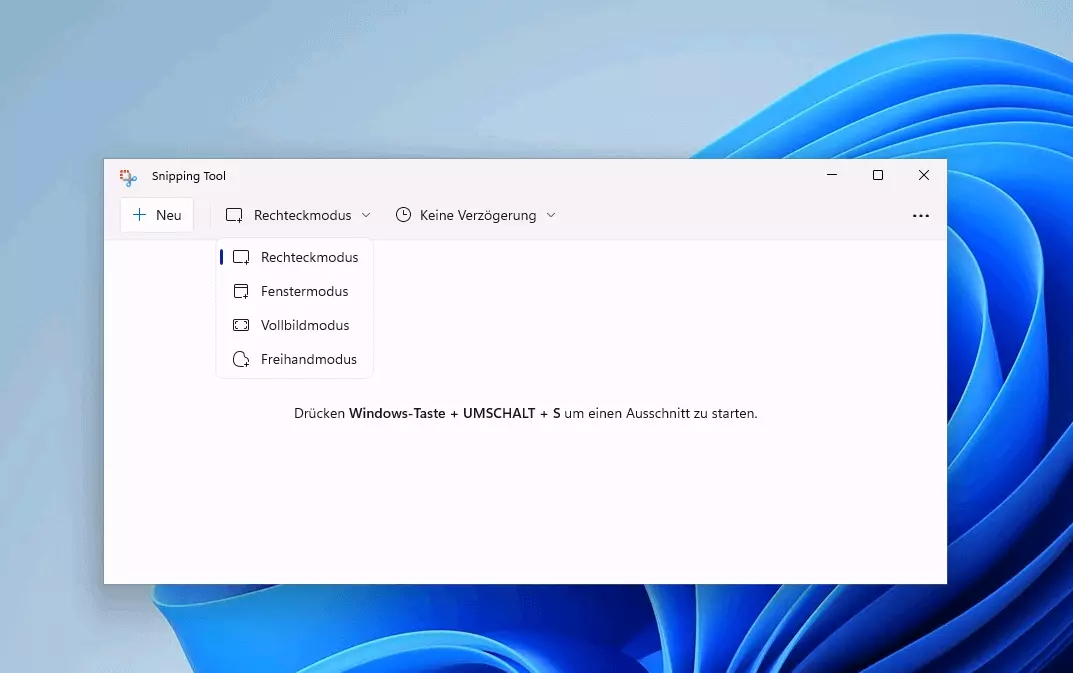 Snipping Tool: Modi in Windows 11