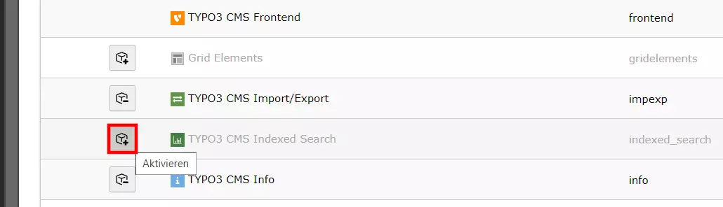 TYPO3 Indexed Search im Backend aktivieren