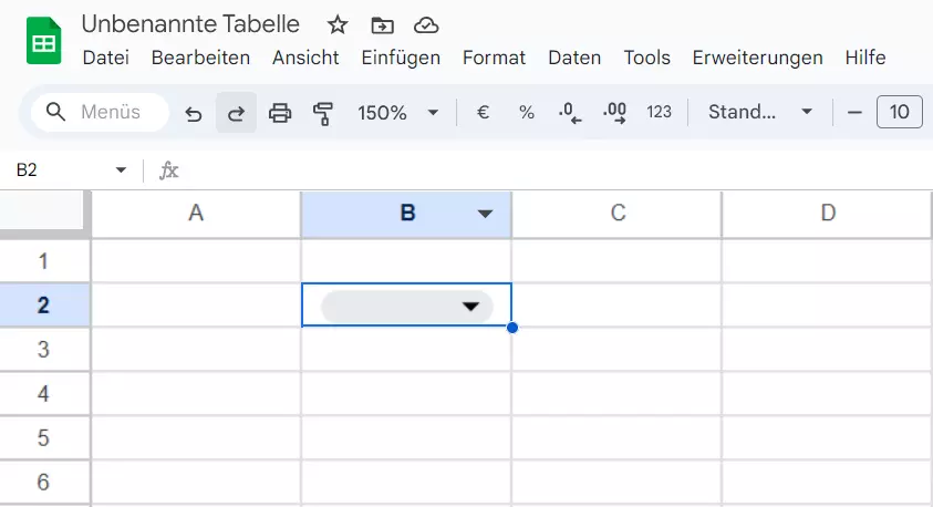 Google Sheets: Dropdown-Menü