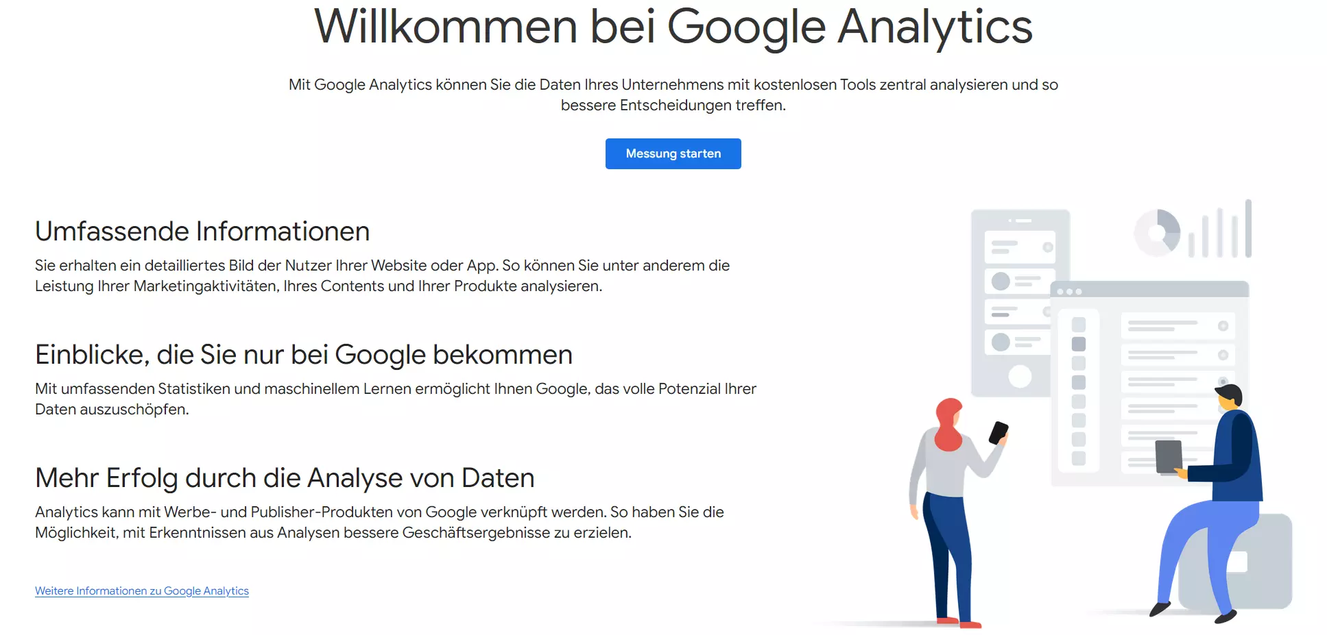 Google Analytics Informationsseite