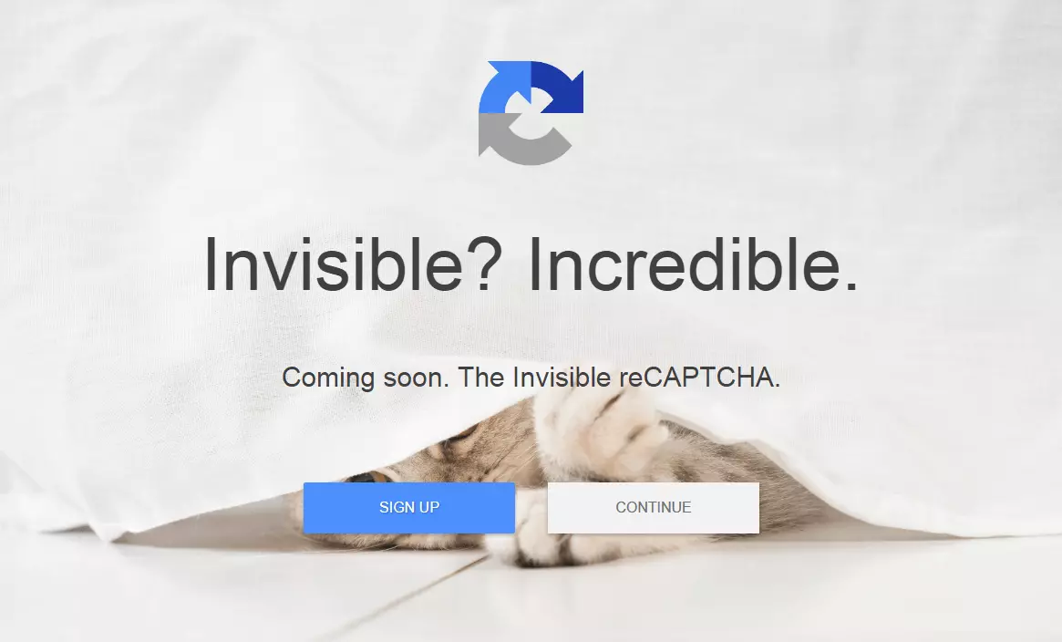 Startseite des Google Dienstes reCAPTCHA