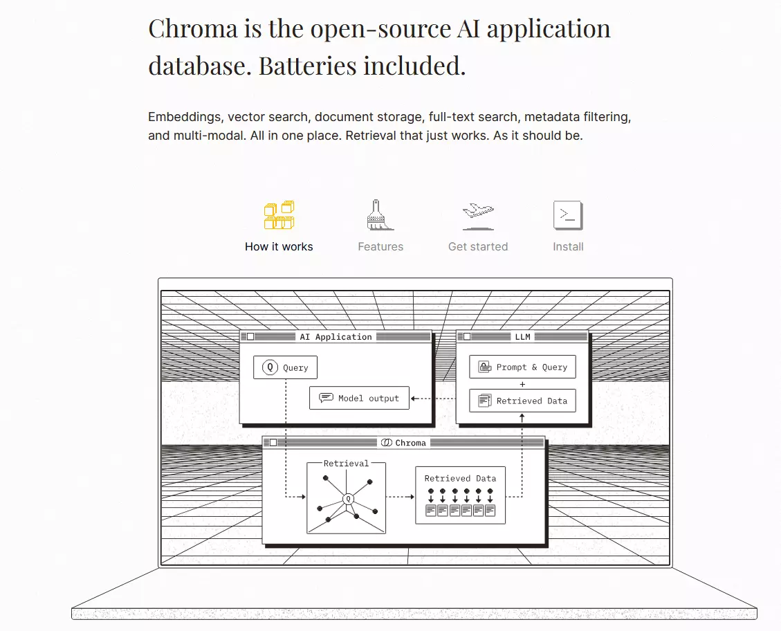 Landingpage von Chroma DB