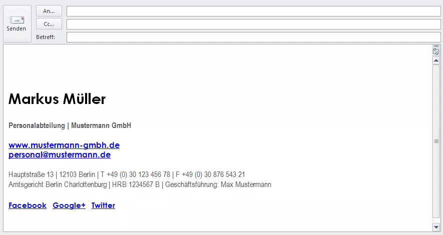 Optimale Gestaltung einer E-Mail Signatur