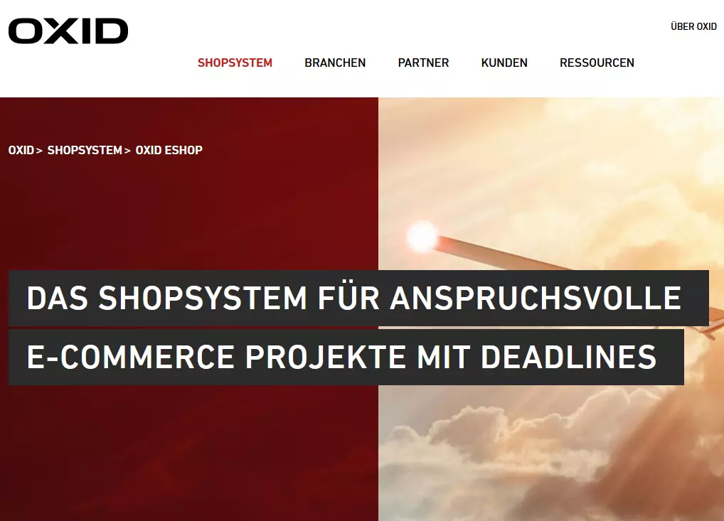 Homepage OXID-eShop Shopsystem