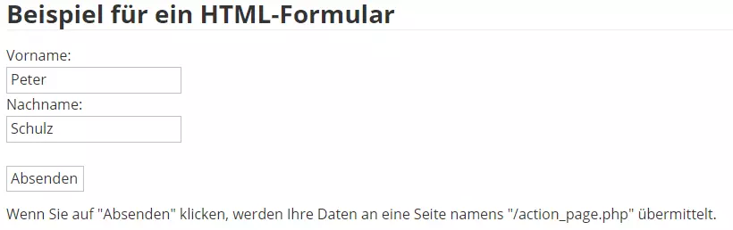 Einfaches HTML-Formular-Beispiel