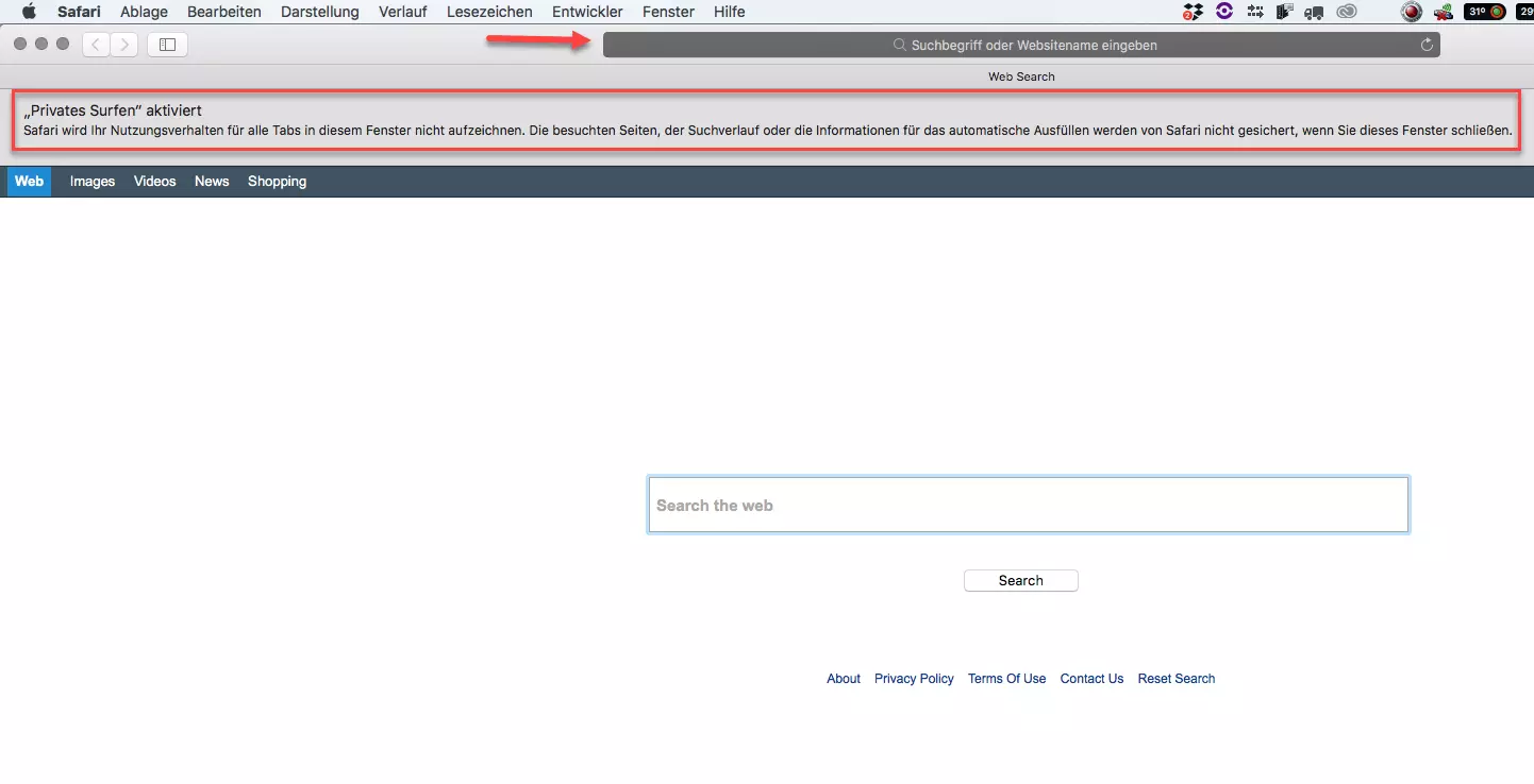 Privates Surfen in Apple Safari aktiviert