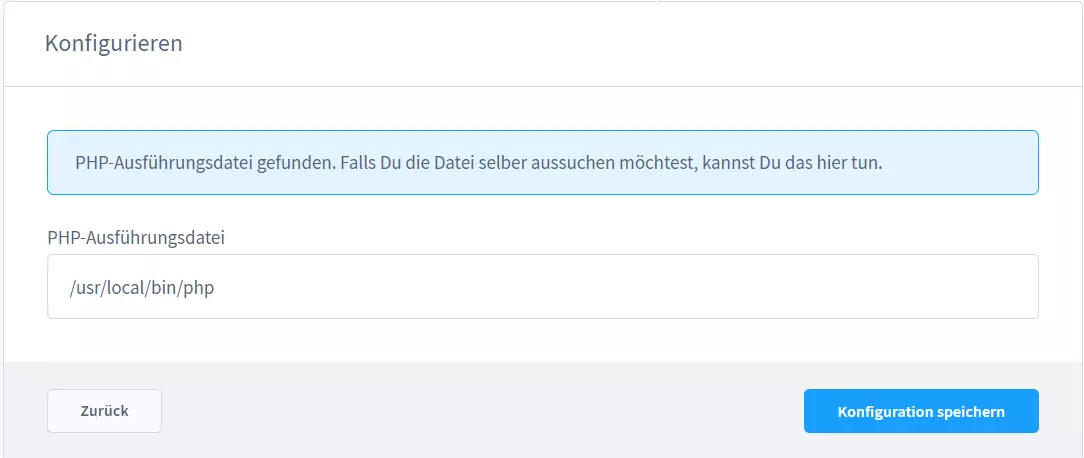 Shopware-Installer: PHP-Ausführungsdatei konfigurieren