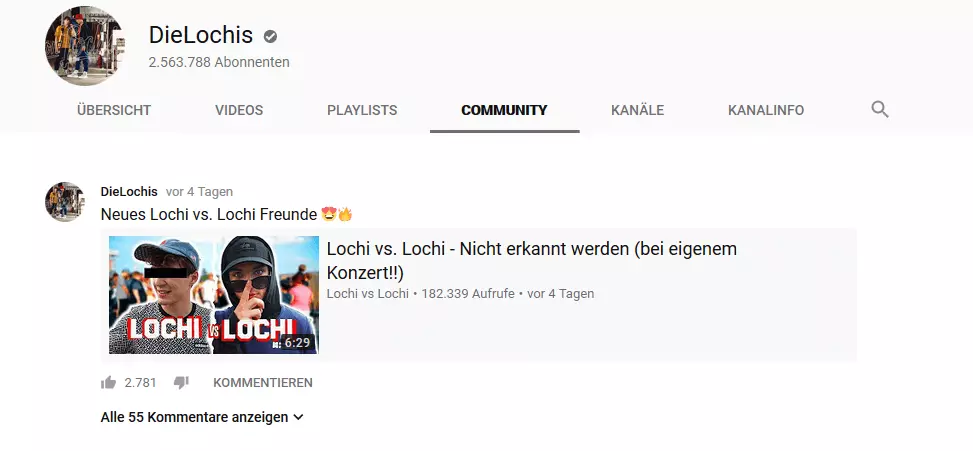 Die Community-Funktion bei YouTube