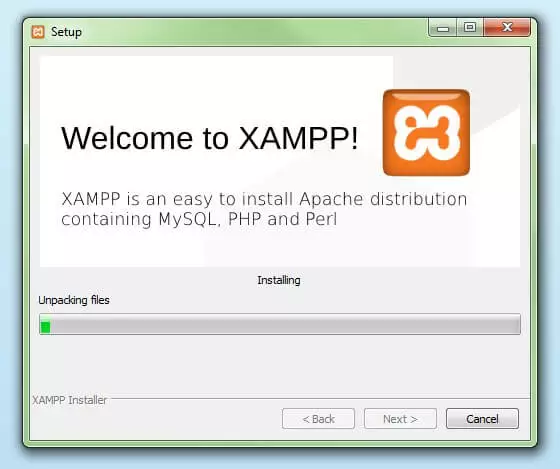 XAMPP Setup: Start des XAMPP-Installationsprozesses