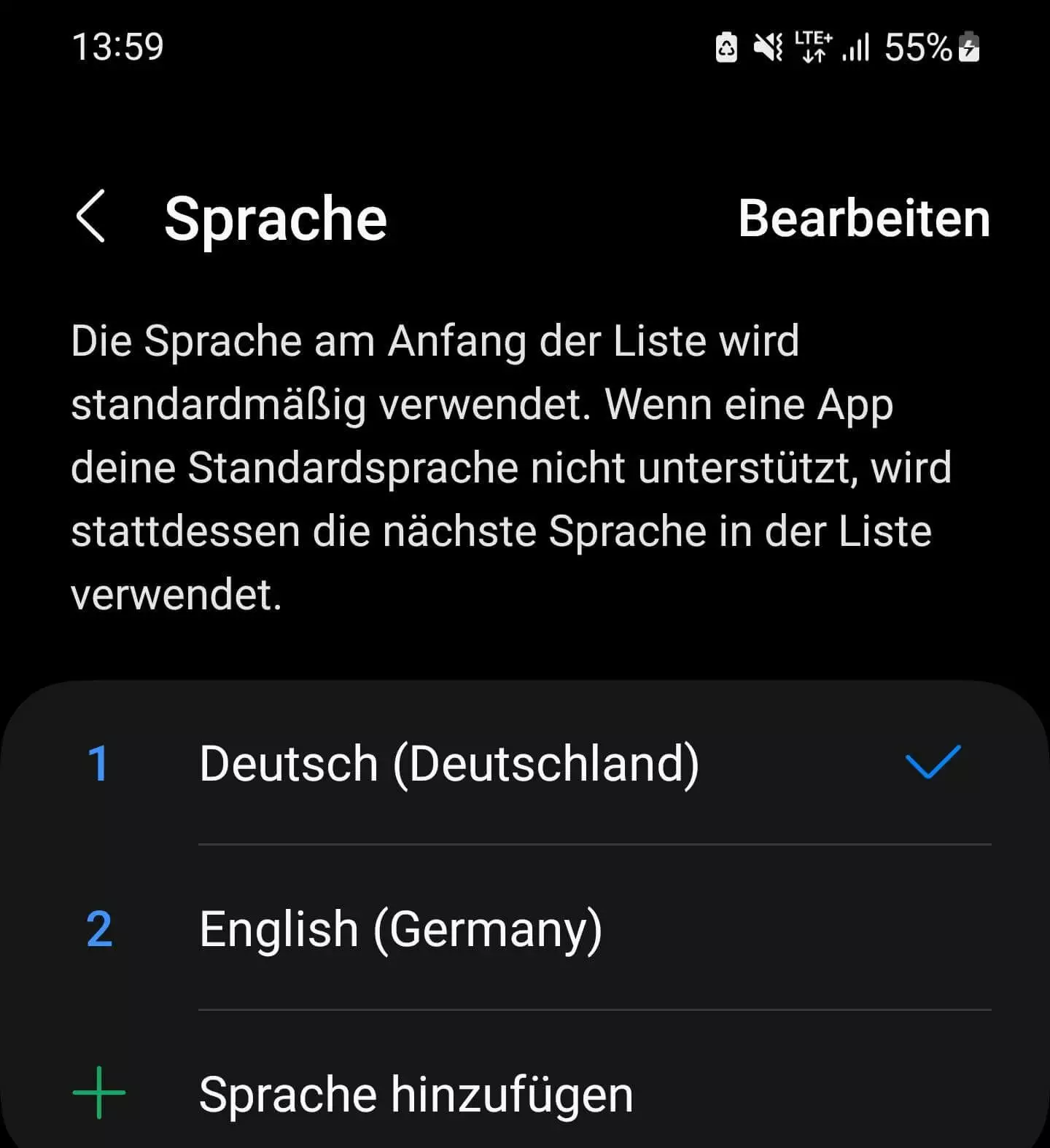 Android-Spracheinstellungen