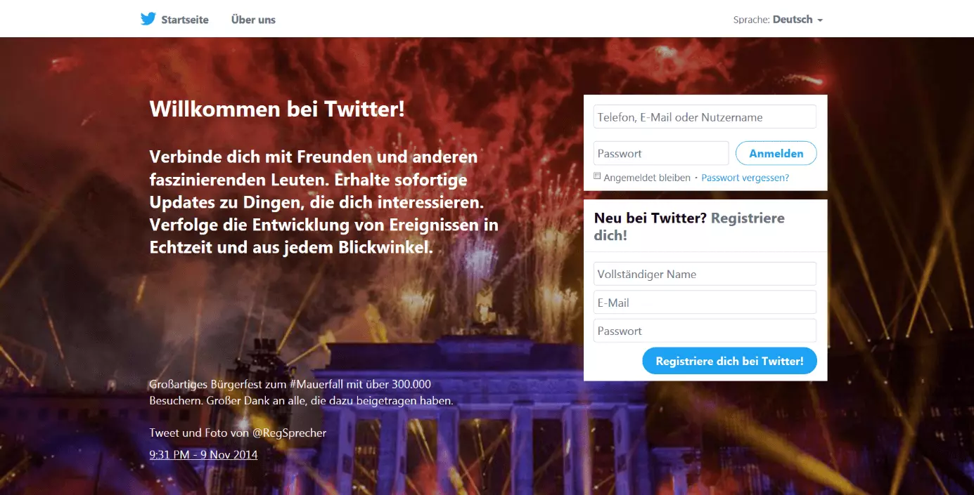 Startseite von twitter.com