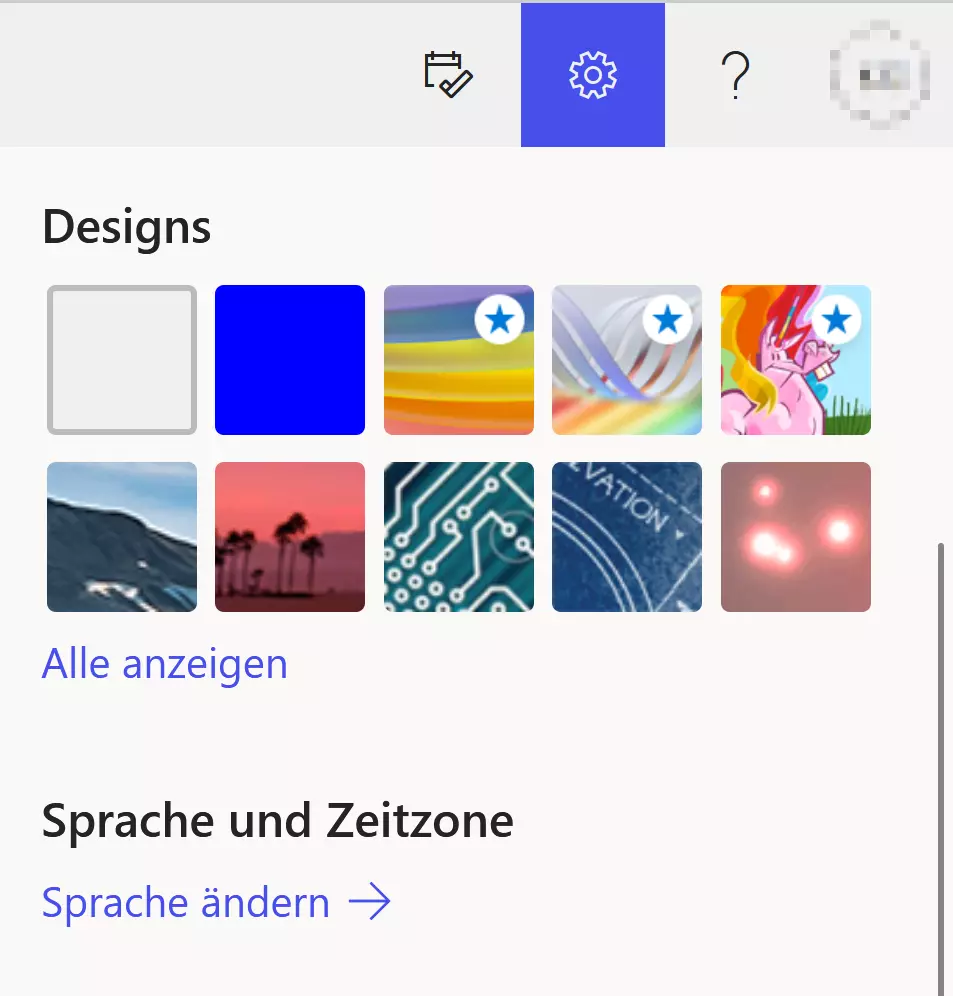 Standard-Anzeigesprache in OneDrive