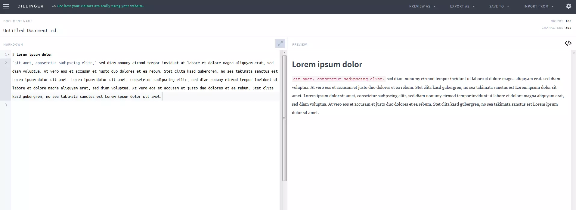 Online-Markdown-Editor Dillinger