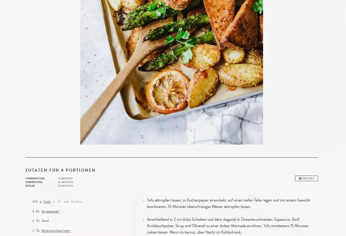 Rezept mit Bild auf einem Food-Blog