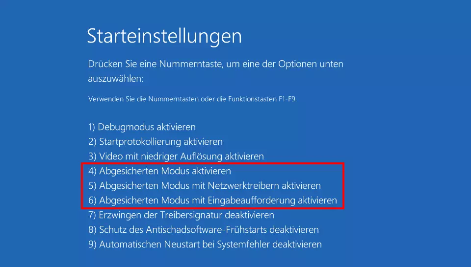 Windows 11: Abgesicherten Modus aktivieren in den Starteinstellungen