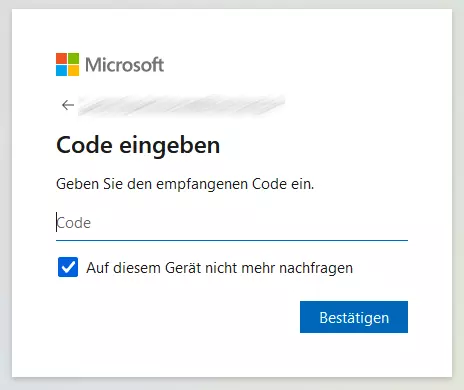 Skype: Code eingeben und „Anmelden“