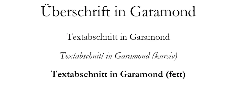 Textbeispiele für Garamond