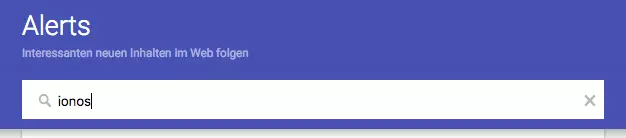 Screenshot von Google Alerts