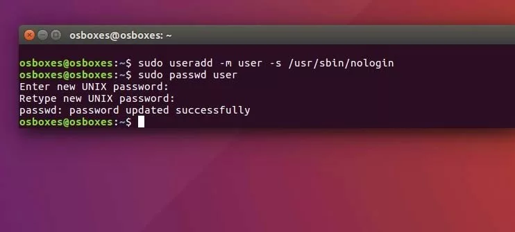 Ubuntu-Terminal: Benutzerkontenerstellung