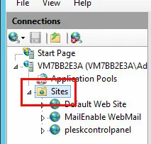 IIS-Manager: Ordner „Sites“