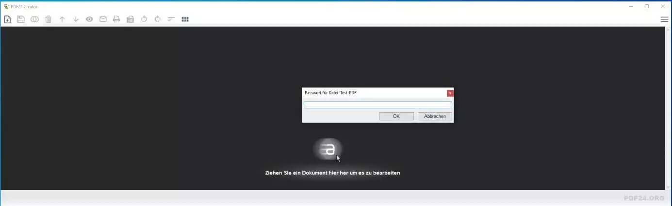 PDF24 Creator: Passwortabfrage bei PDF-Import
