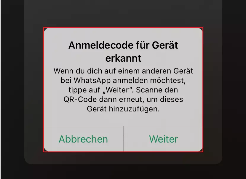 Der QR-Scanner unter den WhatsApp-Einstellungen