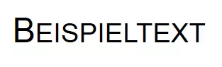 Browseransicht: Die Schriftvariante small-caps formatiert Kleinbuchstaben im Wort „Beispieltext“ als Kapitälchen