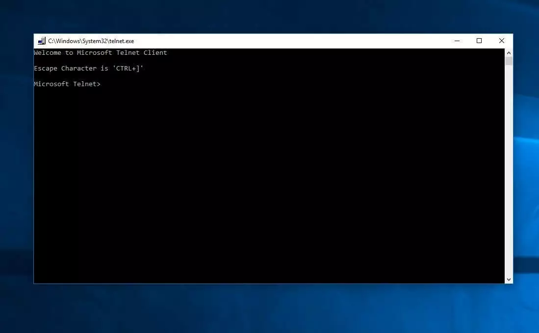 Microsoft Telnet-Client in Windows 10