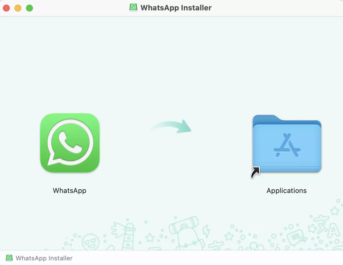 Screenshot des WhatsApp-Installers auf dem Mac