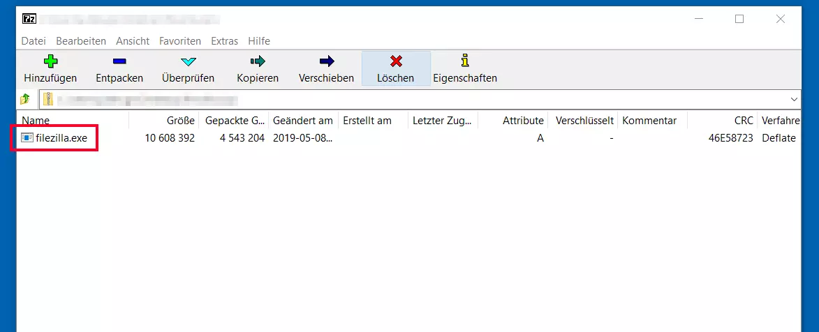 .exe-Datei in einem Zip-Archiv