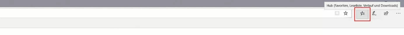 Favoriten-Icon in der Edge-Menüleiste