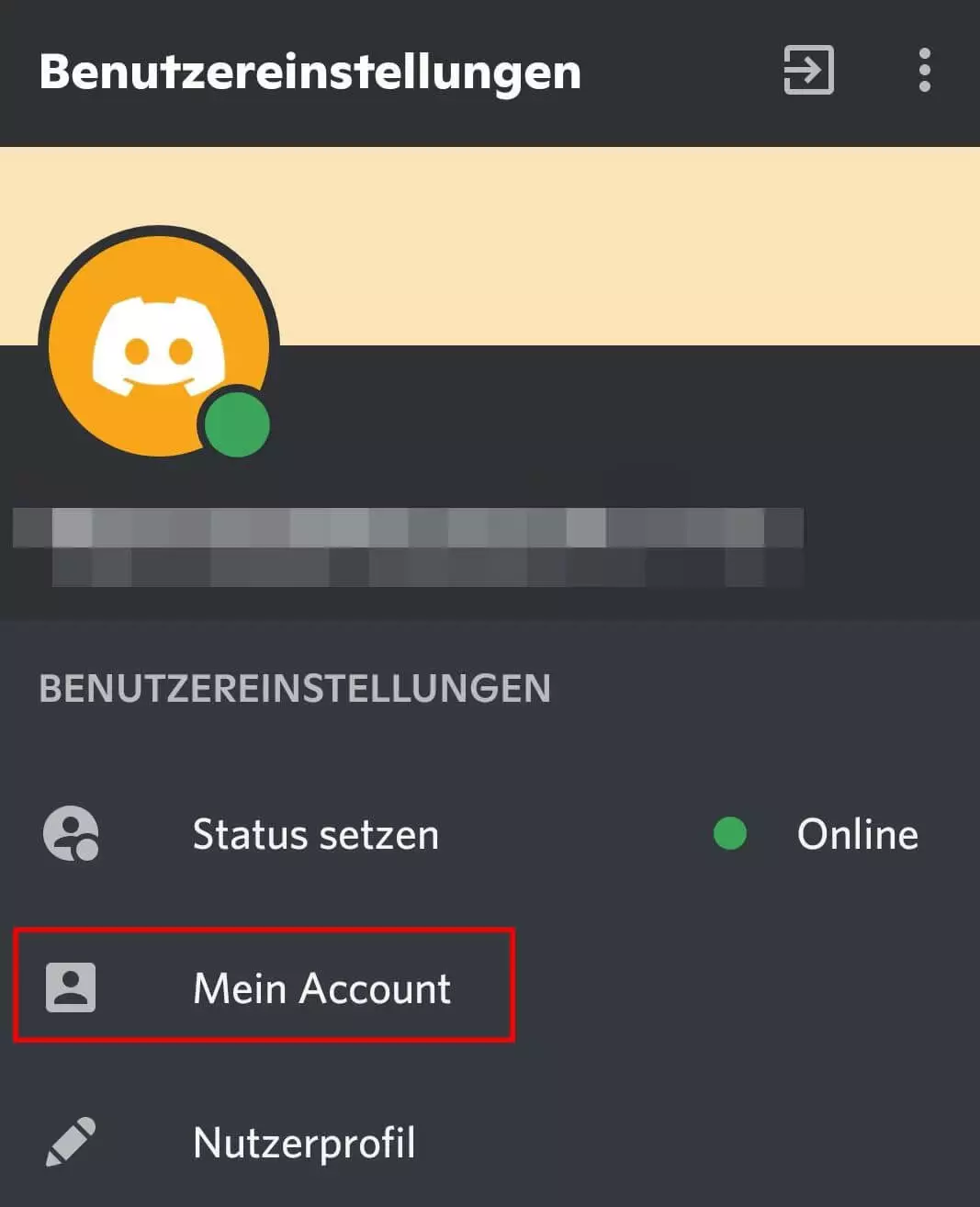 Discord-Benutzereinstellungen App