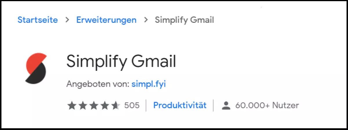 Simplify Gmail reduziert die Gmail-Funktionen auf das Wesentliche.