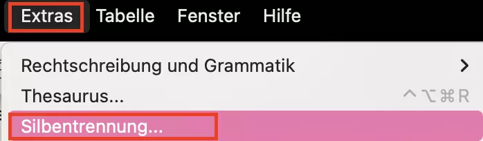Word: Silbentrennung unter Mac manuell durchführen