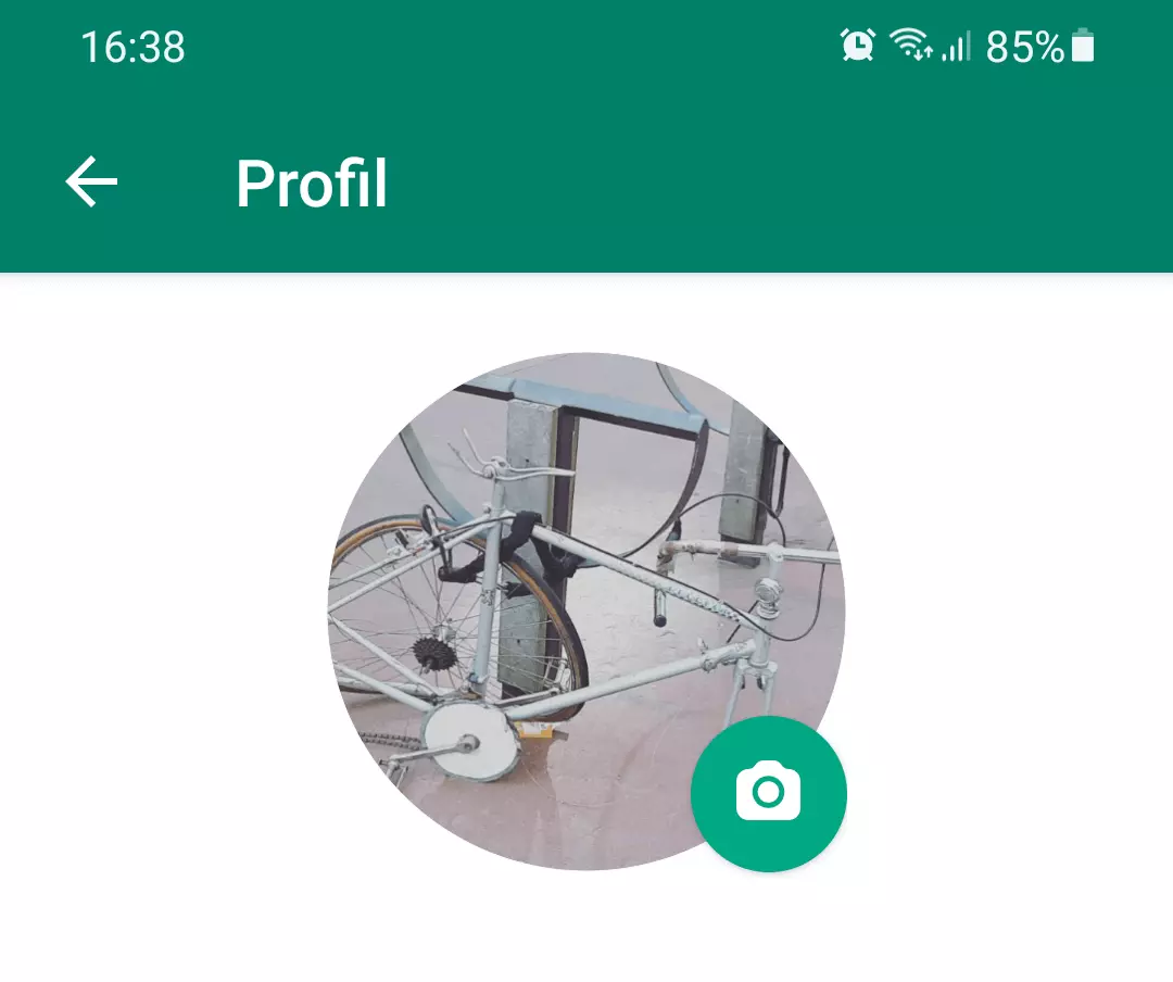 Screenshot der Profilseite bei WhatsApp