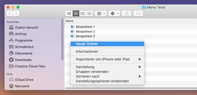 Mac: Neuen Ordner erstellen: Unterordner innerhalb eines Ordners erstellen 