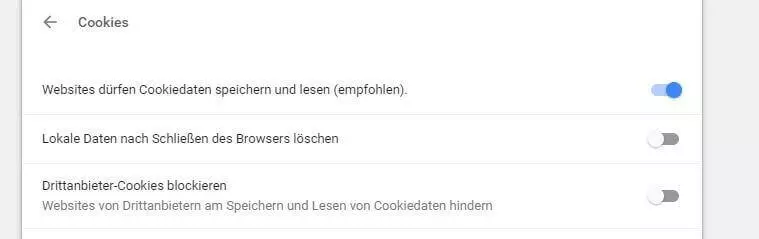 Chrome: Cookies aktivieren