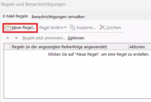 Outlook: Das Dialogfenster „Regeln und Benachrichtigungen